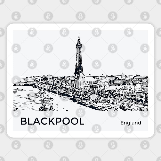 Blackpool England Magnet by Lakeric